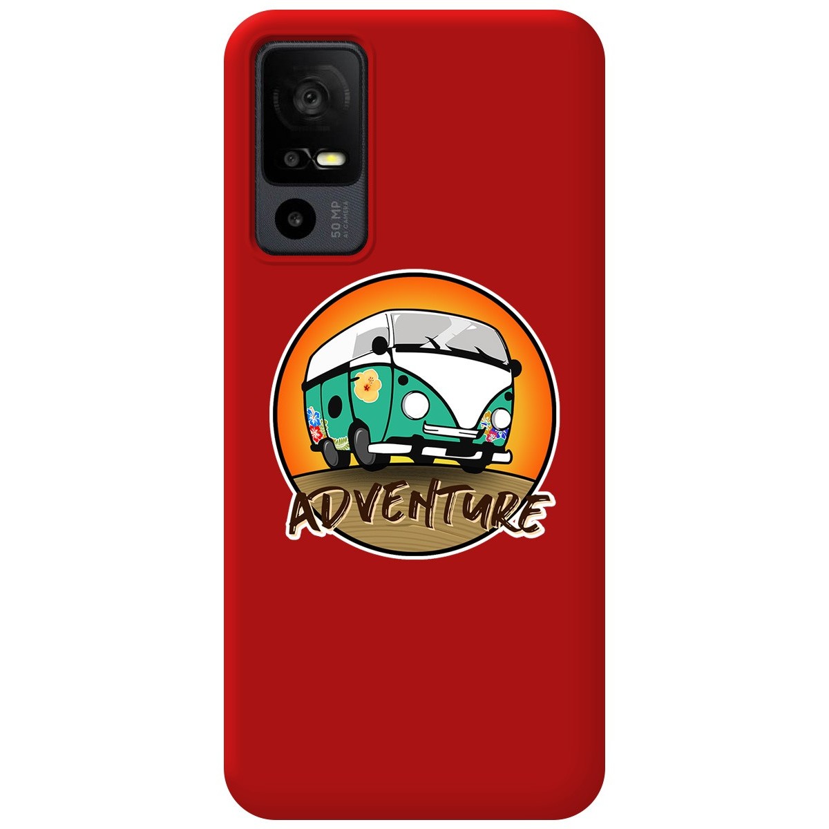 Funda Silicona Líquida Roja para TCL 40 R 5G diseño Adventure Dibujos