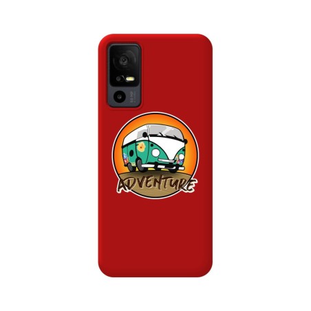 Funda Silicona Líquida Roja para TCL 40 R 5G diseño Adventure Dibujos