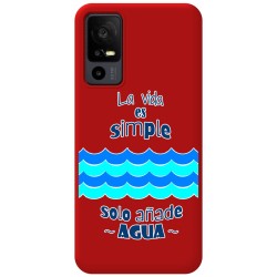 Funda Silicona Líquida Roja para TCL 40 R 5G diseño Agua Dibujos