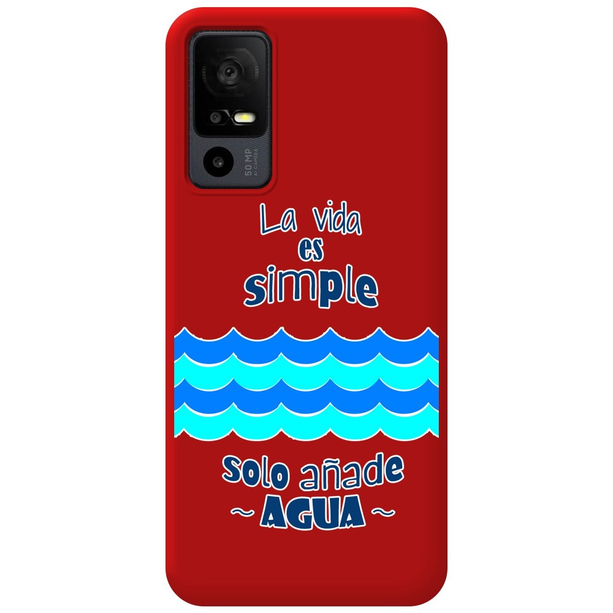 Funda Silicona Líquida Roja para TCL 40 R 5G diseño Agua Dibujos