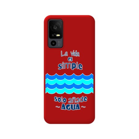 Funda Silicona Líquida Roja para TCL 40 R 5G diseño Agua Dibujos