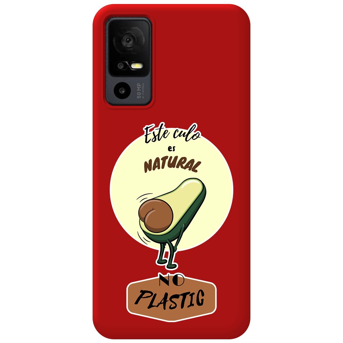 Funda Silicona Líquida Roja para TCL 40 R 5G diseño Culo Natural Dibujos