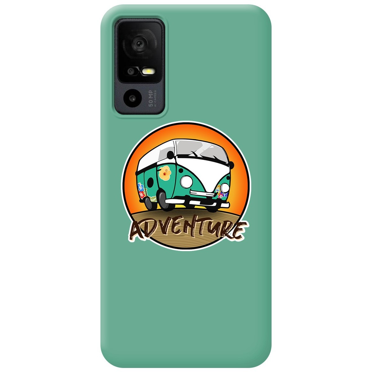 Funda Silicona Líquida Verde para TCL 40 R 5G diseño Adventure Dibujos