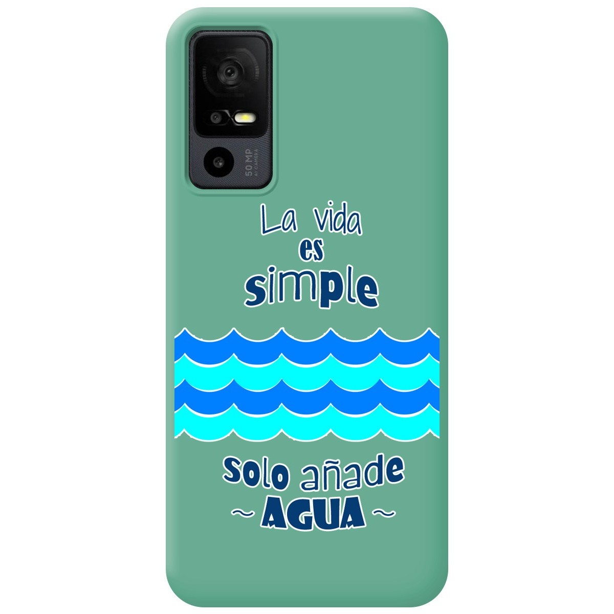 Funda Silicona Líquida Verde para TCL 40 R 5G diseño Agua Dibujos