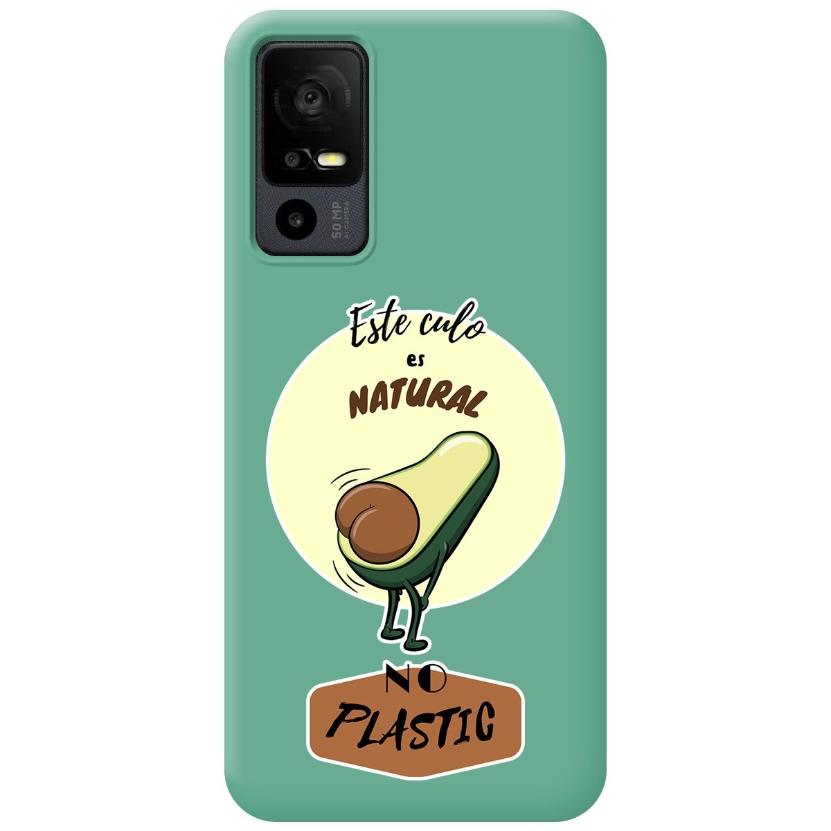 Funda Silicona Líquida Verde para TCL 40 R 5G diseño Culo Natural Dibujos
