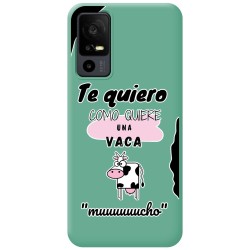 Funda Silicona Líquida Verde para TCL 40 R 5G diseño Vaca Dibujos