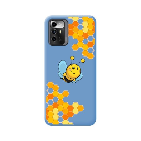 Funda Silicona Líquida Azul para Zte Blade A72 5G diseño Abeja Dibujos