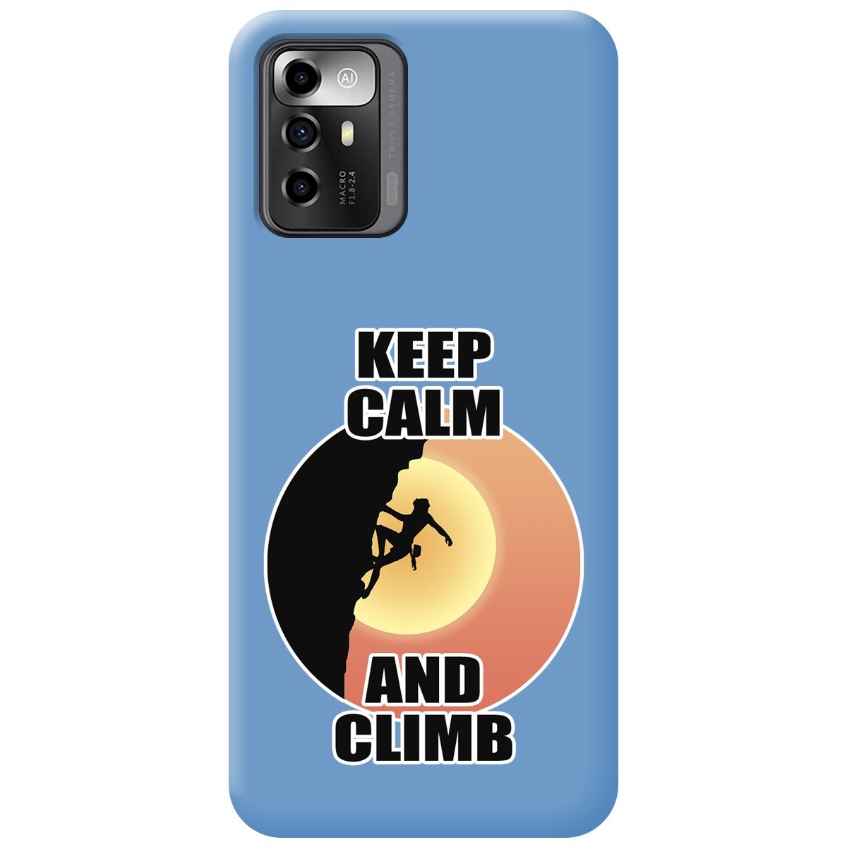 Funda Silicona Líquida Azul para Zte Blade A72 5G diseño Mujer Escalada Dibujos