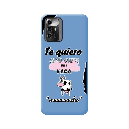 Funda Silicona Líquida Azul para Zte Blade A72 5G diseño Vaca Dibujos