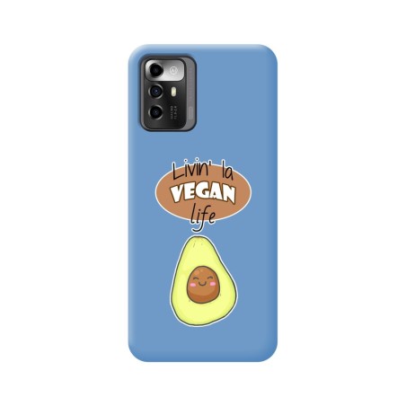 Funda Silicona Líquida Azul para Zte Blade A72 5G diseño Vegan Life Dibujos