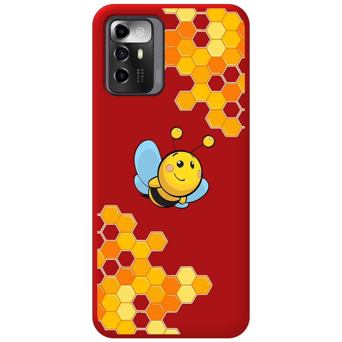 Funda Silicona Líquida Roja para Zte Blade A72 5G diseño Abeja Dibujos
