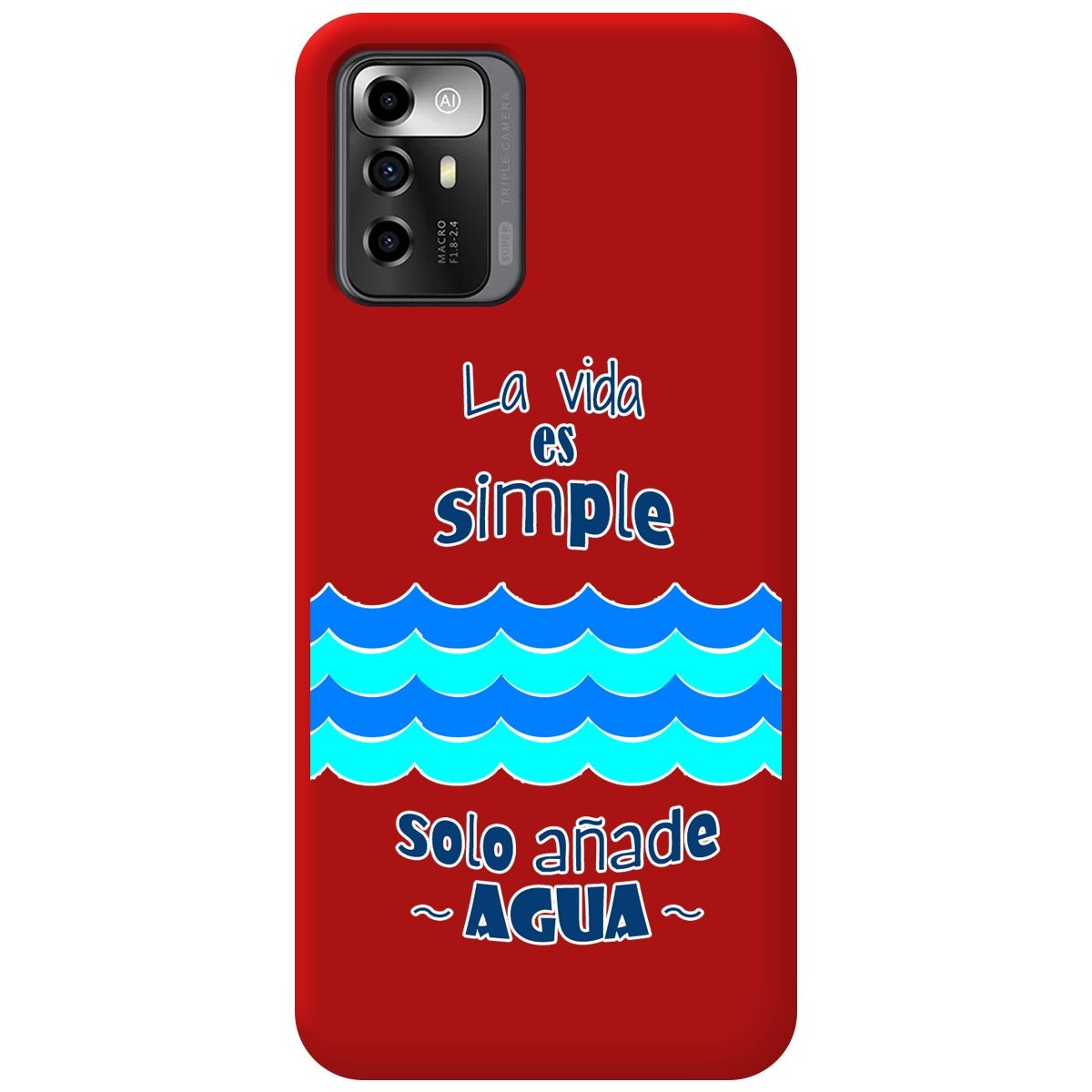 Funda Silicona Líquida Roja para Zte Blade A72 5G diseño Agua Dibujos