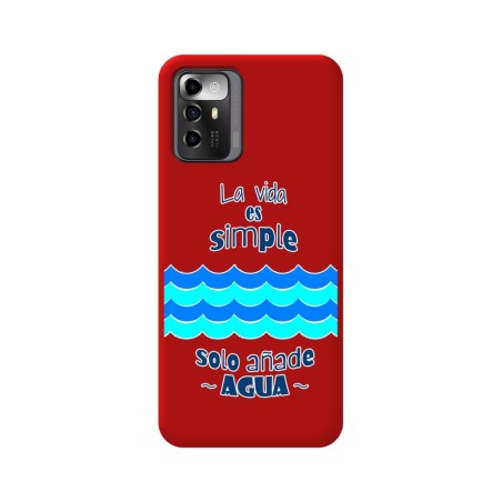 Funda Silicona Líquida Roja para Zte Blade A72 5G diseño Agua Dibujos