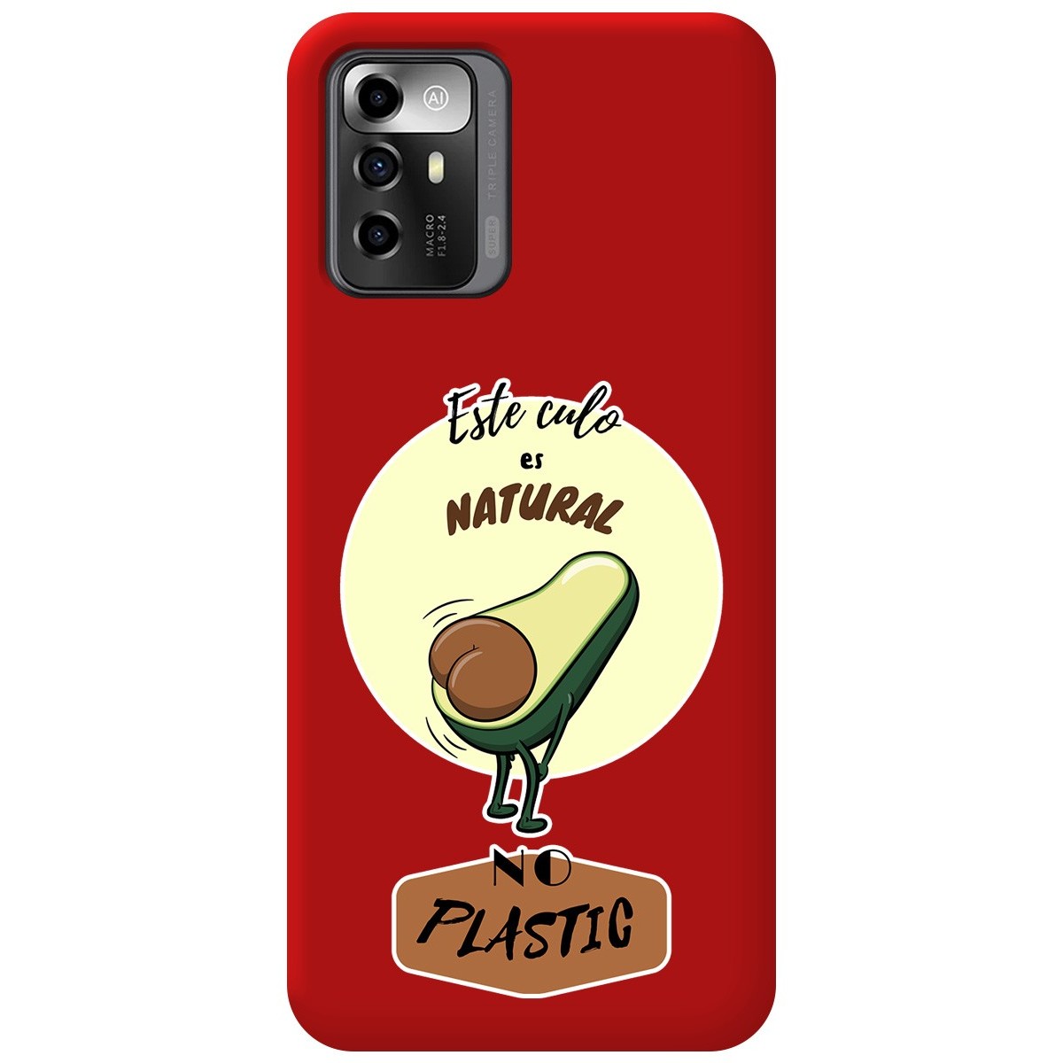 Funda Silicona Líquida Roja para Zte Blade A72 5G diseño Culo Natural Dibujos