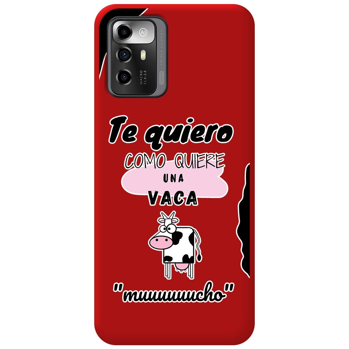 Funda Silicona Líquida Roja para Zte Blade A72 5G diseño Vaca Dibujos