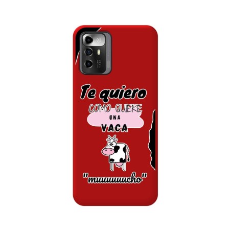 Funda Silicona Líquida Roja para Zte Blade A72 5G diseño Vaca Dibujos