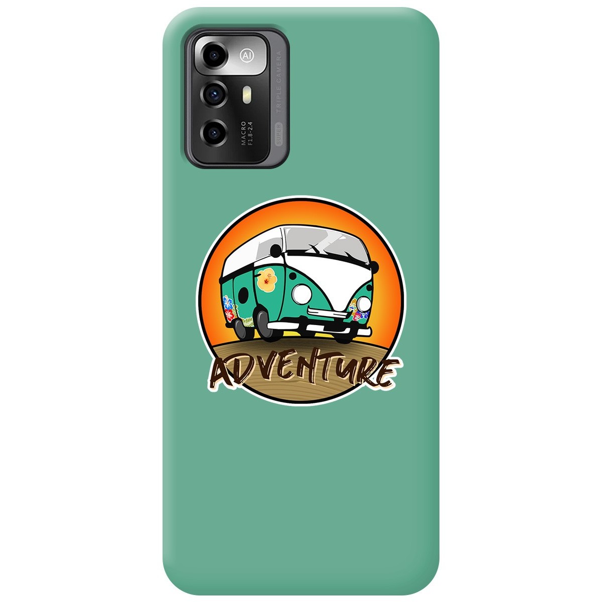 Funda Silicona Líquida Verde para Zte Blade A72 5G diseño Adventure Dibujos