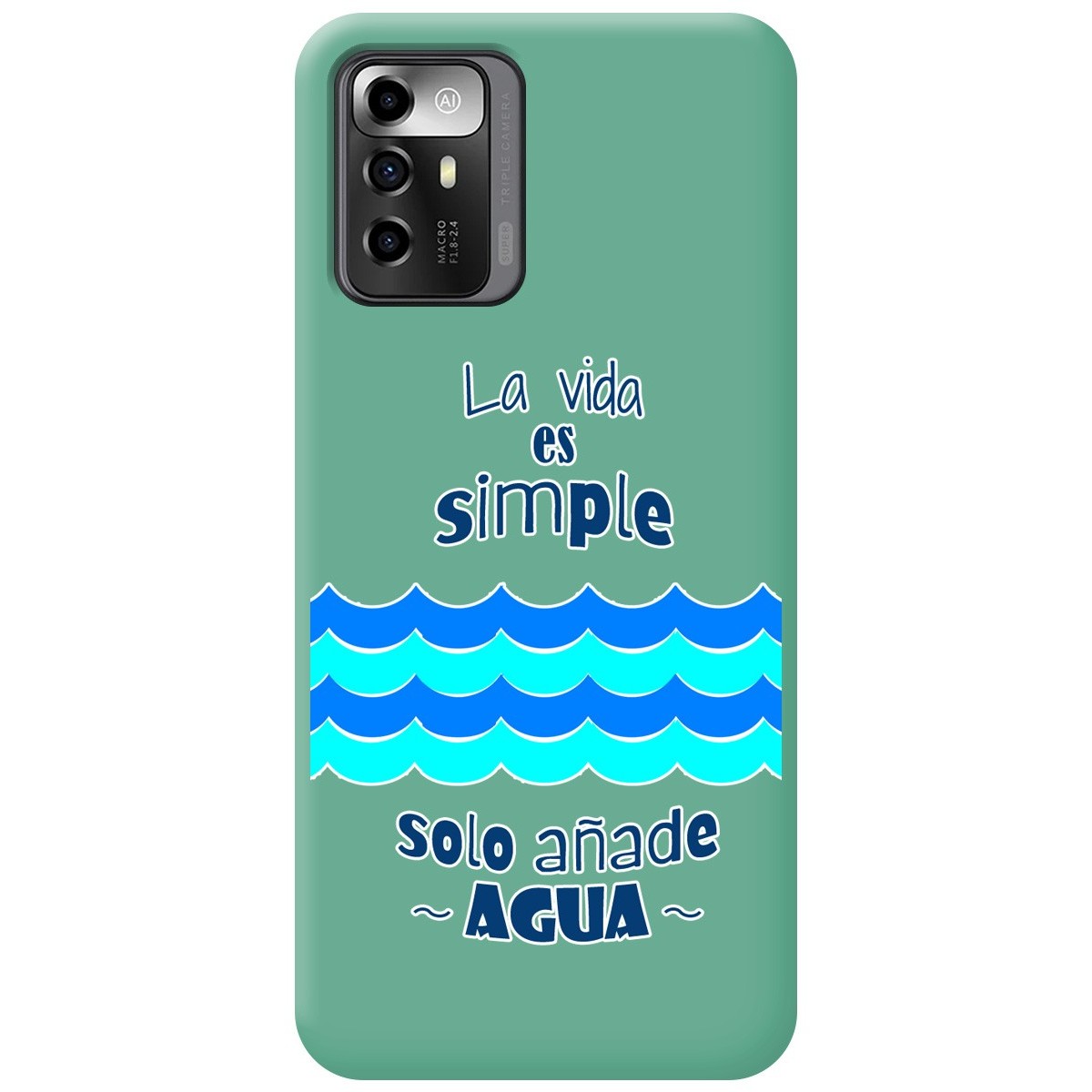 Funda Silicona Líquida Verde para Zte Blade A72 5G diseño Agua Dibujos
