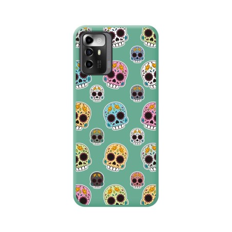 Funda Silicona Líquida Verde para Zte Blade A72 5G diseño Catrina Dibujos