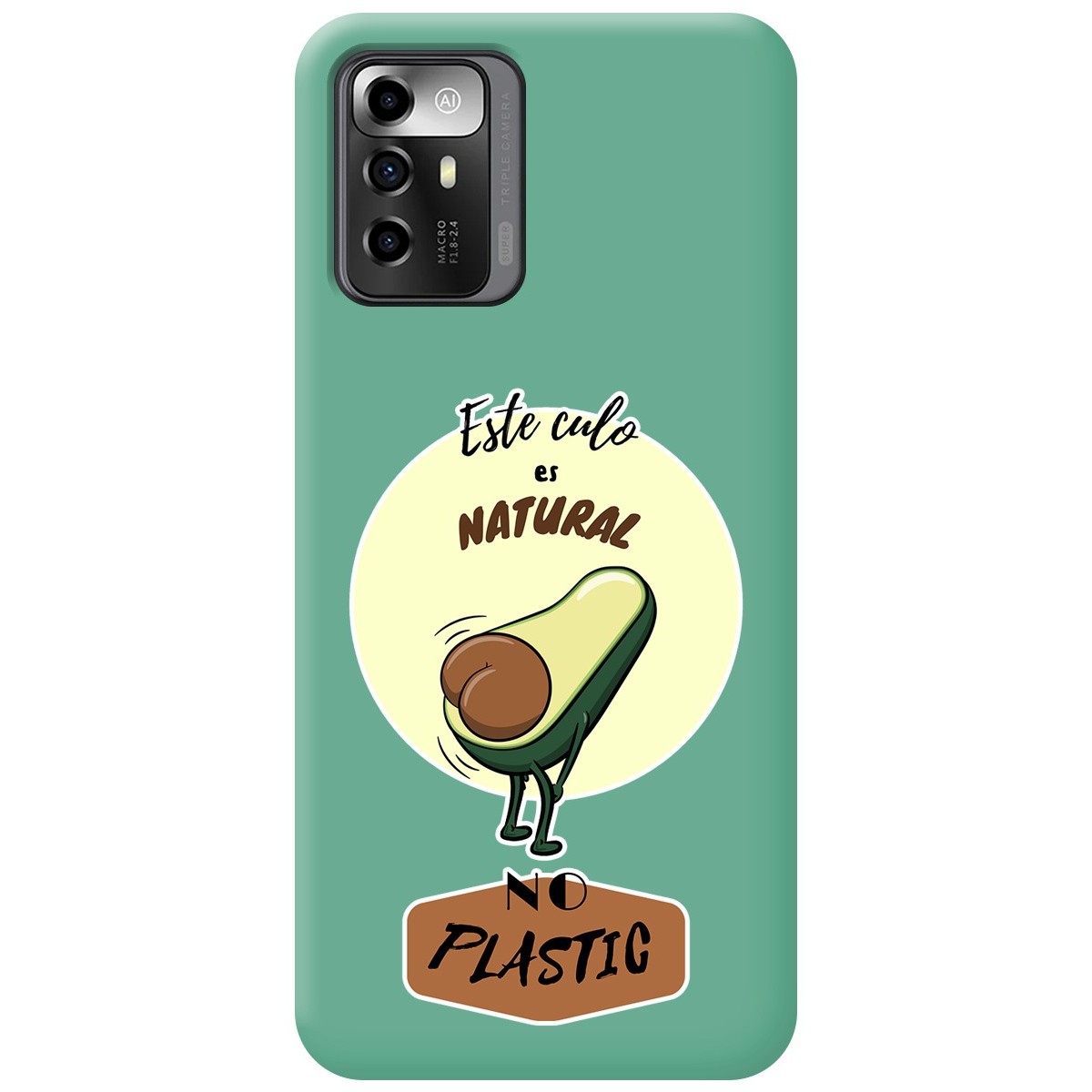 Funda Silicona Líquida Verde para Zte Blade A72 5G diseño Culo Natural Dibujos