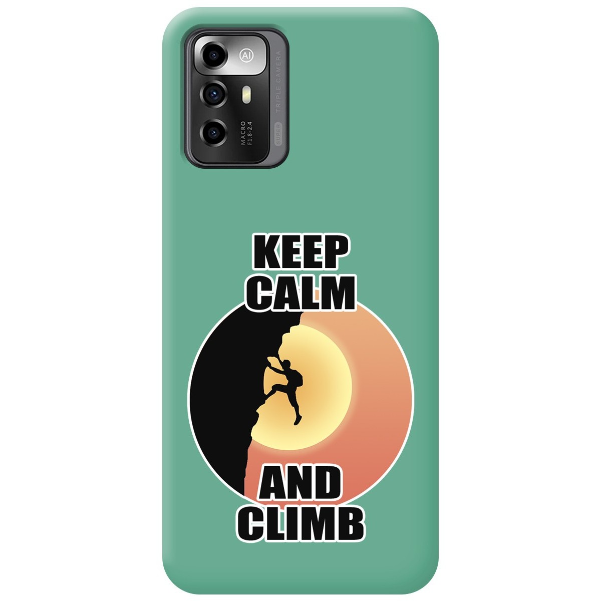 Funda Silicona Líquida Verde para Zte Blade A72 5G diseño Hombre Escalada Dibujos