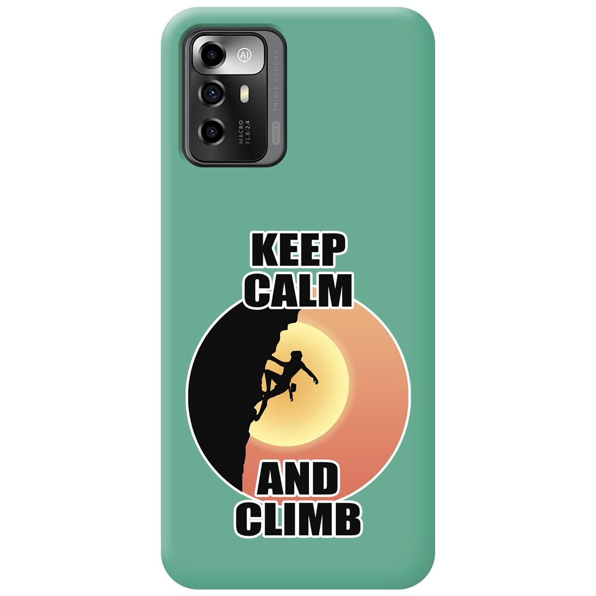 Funda Silicona Líquida Verde para Zte Blade A72 5G diseño Mujer Escalada Dibujos