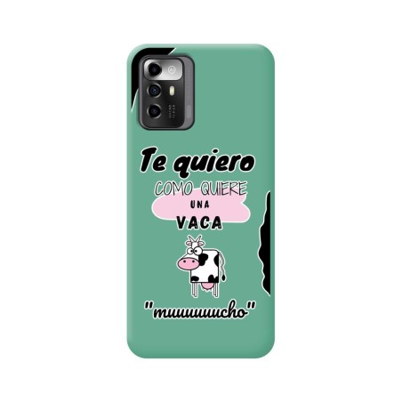Funda Silicona Líquida Verde para Zte Blade A72 5G diseño Vaca Dibujos