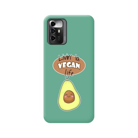 Funda Silicona Líquida Verde para Zte Blade A72 5G diseño Vegan Life Dibujos