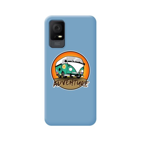 Funda Silicona Líquida Azul para TCL 405 diseño Adventure Dibujos