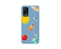 Funda Silicona Líquida Azul para TCL 405 diseño Espacio Dibujos