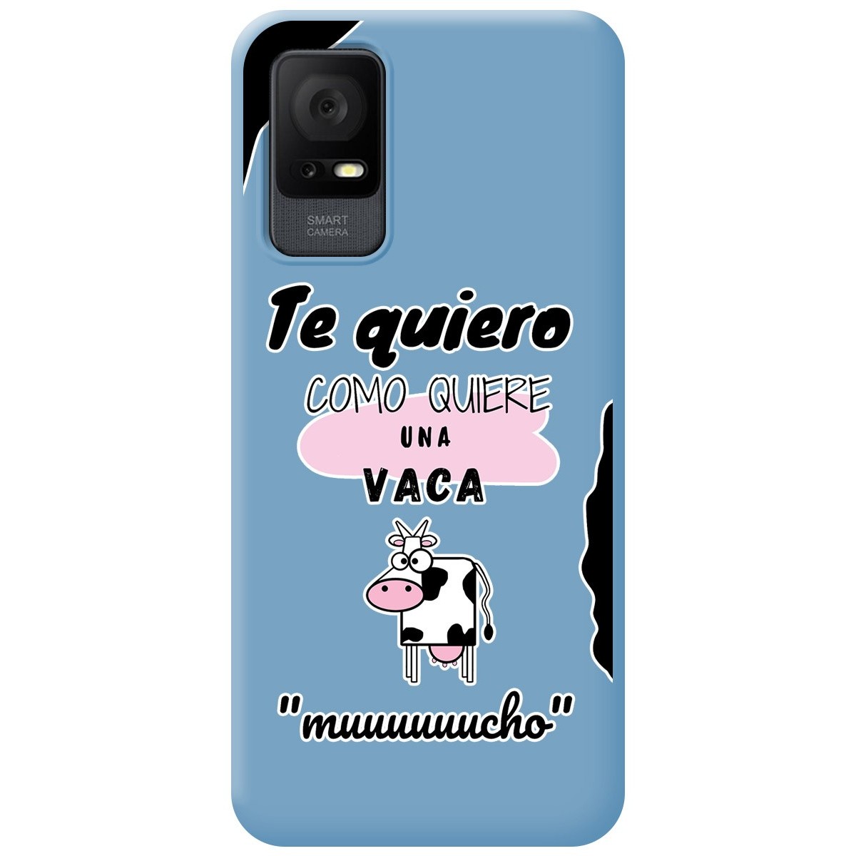 Funda Silicona Líquida Azul para TCL 405 diseño Vaca Dibujos