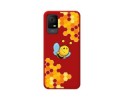 Funda Silicona Líquida Roja para TCL 405 diseño Abeja Dibujos