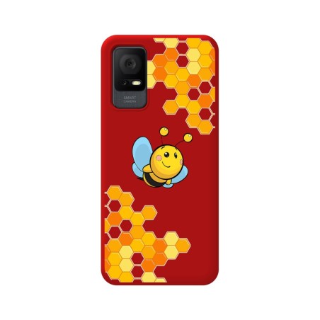 Funda Silicona Líquida Roja para TCL 405 diseño Abeja Dibujos