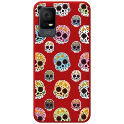 Funda Silicona Líquida Roja para TCL 405 diseño Catrina Dibujos