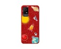 Funda Silicona Líquida Roja para TCL 405 diseño Espacio Dibujos