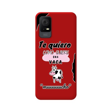 Funda Silicona Líquida Roja para TCL 405 diseño Vaca Dibujos