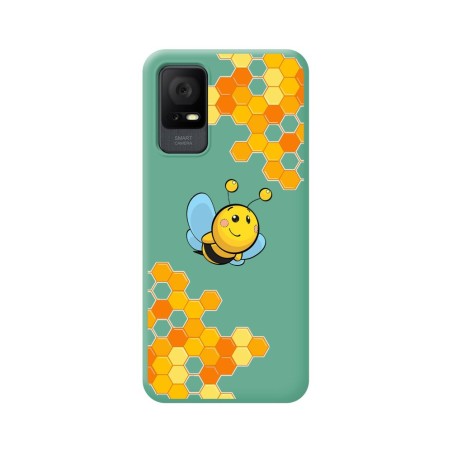 Funda Silicona Líquida Verde para TCL 405 diseño Abeja Dibujos