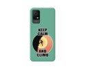 Funda Silicona Líquida Verde para TCL 405 diseño Hombre Escalada Dibujos