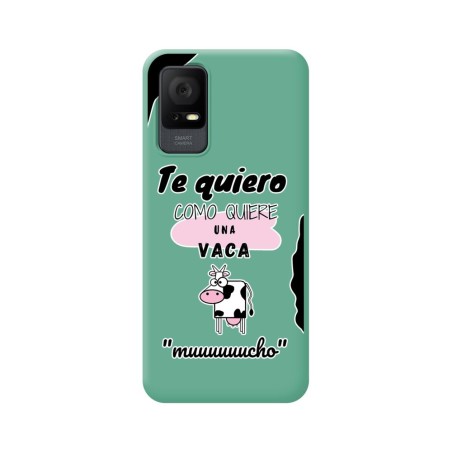 Funda Silicona Líquida Verde para TCL 405 diseño Vaca Dibujos