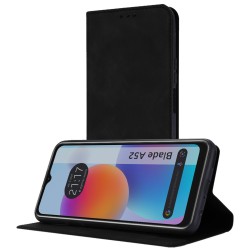 Funda Polipiel con tarjetero para ZTE Blade A52 color Negra