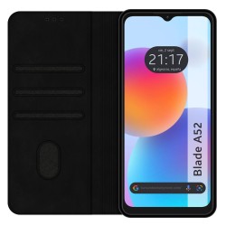 Funda Polipiel con tarjetero para ZTE Blade A52 color Negra 2