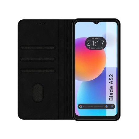 Funda Polipiel con tarjetero para ZTE Blade A52 color Negra