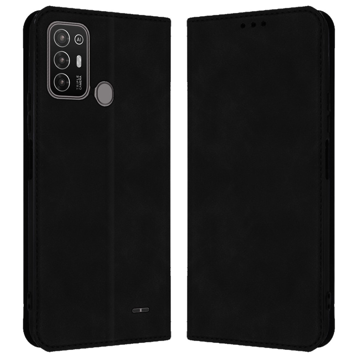 Funda Polipiel con tarjetero para ZTE Blade A52 color Negra