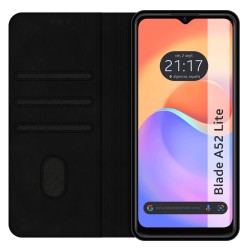 Funda Polipiel con tarjetero para ZTE Blade A52 Lite color Negra 2
