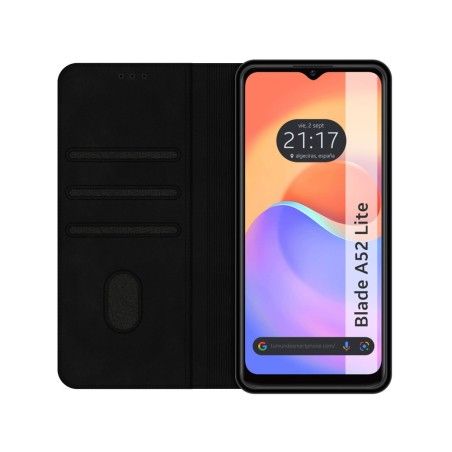 Funda Polipiel con tarjetero para ZTE Blade A52 Lite color Negra