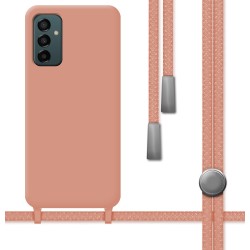 Funda Silicona Líquida con Cordón para Samsung Galaxy M23 5G color Rosa