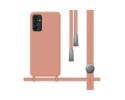 Funda Silicona Líquida con Cordón para Samsung Galaxy M13 4G color Rosa