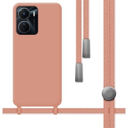 Funda Silicona Líquida con Cordón para Vivo Y16 color Rosa