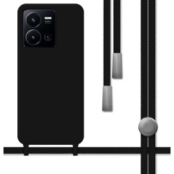 Funda Silicona Líquida con Cordón para Vivo Y35 / Y22s color Negra