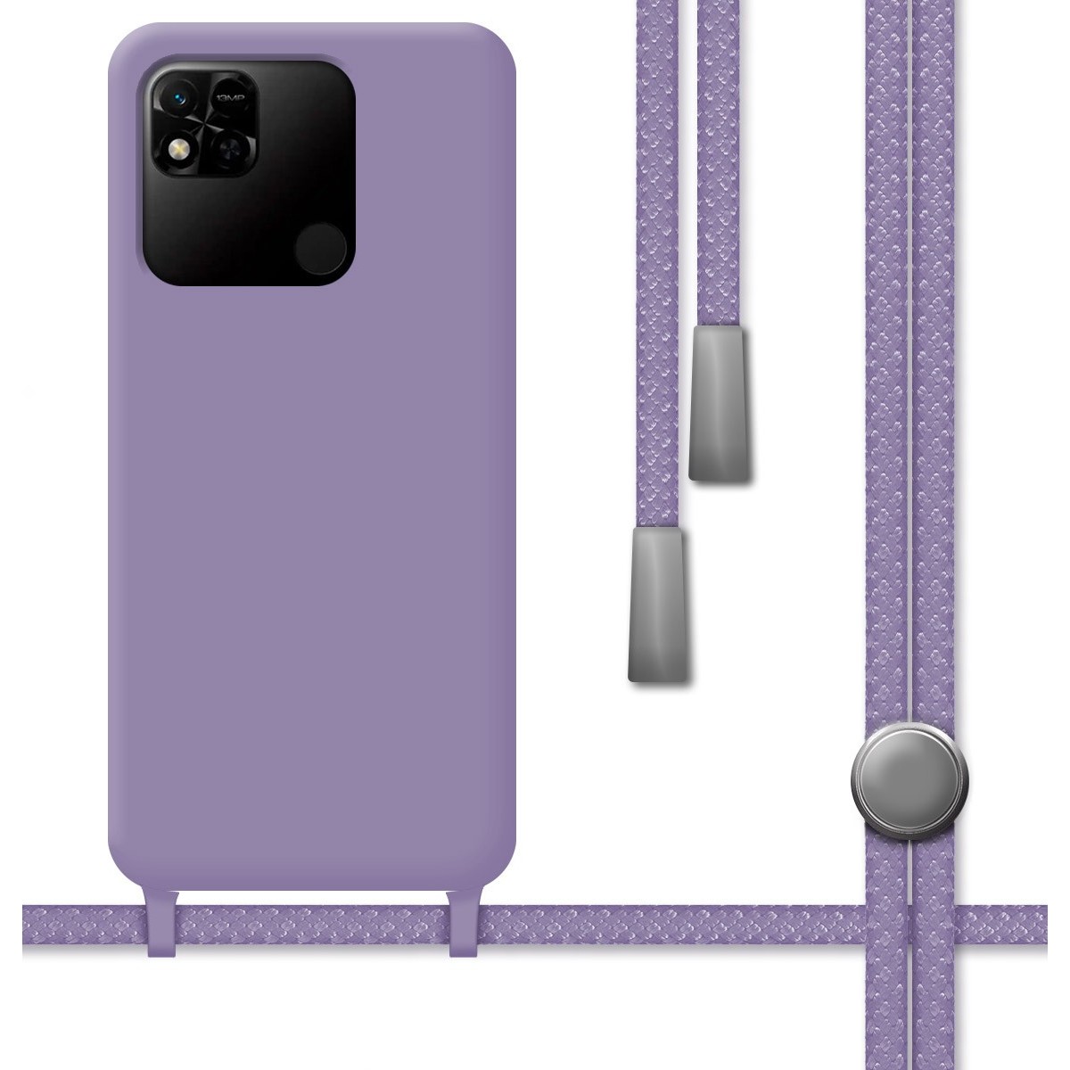 Funda Silicona Líquida con Cordón compatible con Xiaomi Redmi 10A color Morada
